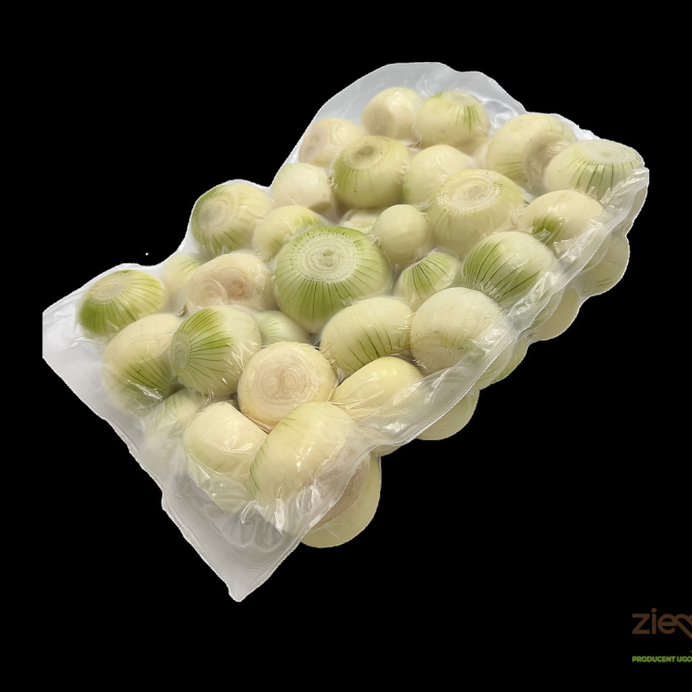 Peeled onions in vacuum pack